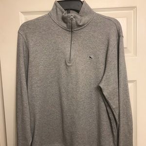 Vineyard Vines Gray Quarter Zip Sweater